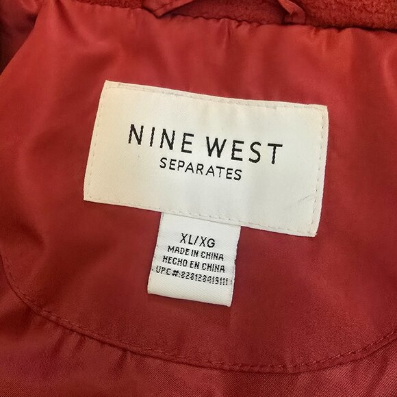 Red NINE WEST Quilted Down Jacket sz XL - Picture 7 of 8